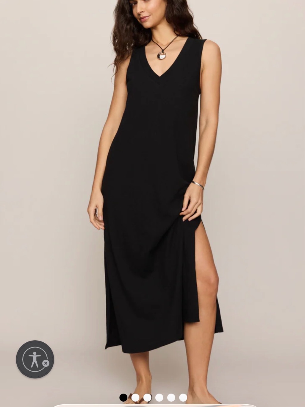 Z Supply Coastline Black Midi Dress Sz Medium